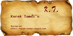 Kerek Tamás névjegykártya